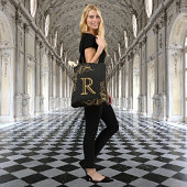 毎日のエレガンス：パーソナライズされた金ゴールドモノグラム トートバッグ