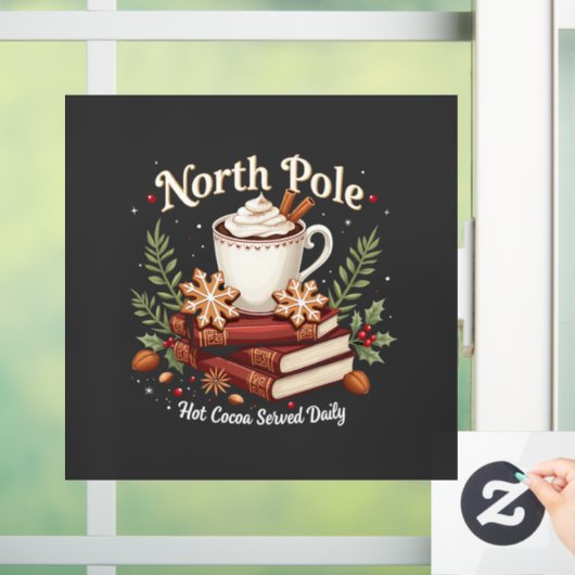 毎日のクリスマスに出される北極ホットココア ウィンドウサイン (ホーム)