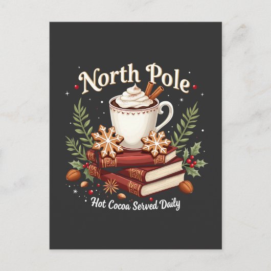 毎日のクリスマスに出される北極ホットココア ポストカード (正面)