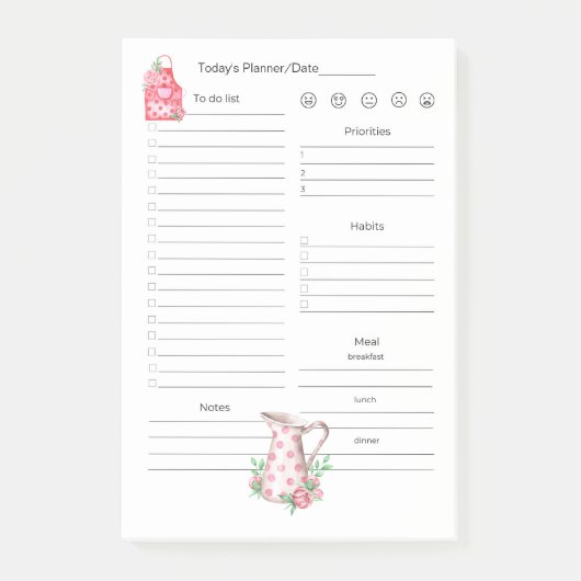 毎日のゴール，計画，調理師のための食事/ Baker ポストイット (正面)