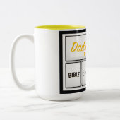 毎日のバイブルはマグを噛む ツートーンマグカップ (左)