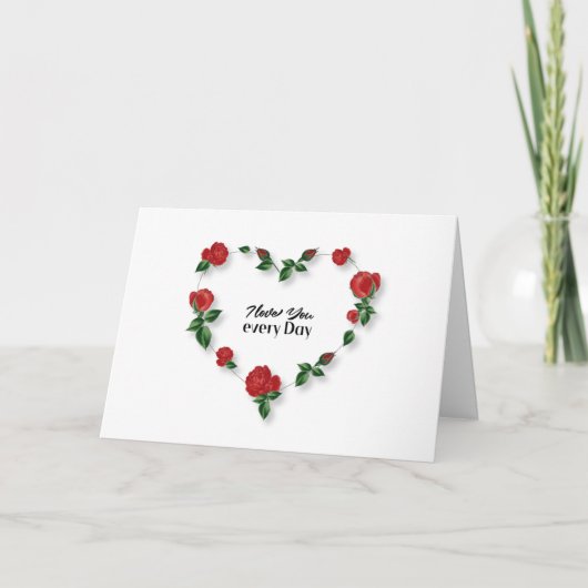 毎日のバレンタインカードを愛する サンキューカード (正面)