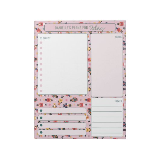 毎日のプランナーくるみ割り当てメニューを実行するリスト ノートパッド (回転)