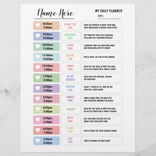 毎日のプランナーグラフキッズスケジュールスターウォール チラシ (正面)