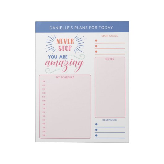 毎日のプランナーゴールメモのアラームと引用文 ノートパッド (回転)