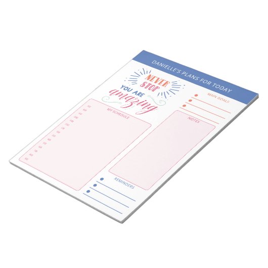 毎日のプランナーゴールメモのアラームと引用文 ノートパッド (アングル)