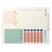 毎日のプランナースケジュールのメモとTo Doリスト ノートパッド (正面)