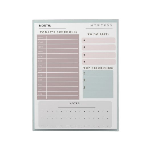 毎日のプランナースケジュールのメモとTo Doリスト ノートパッド (回転)