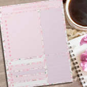 毎日のプランナーピンクのフローラノート実行する食事 ノートパッド