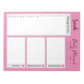 毎日のプランナーピンクミニマリストをリストするには ノートパッド (正面)