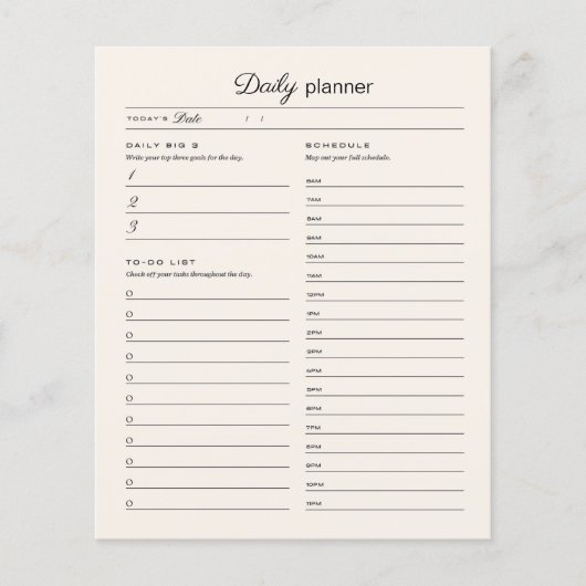 毎日のプランナーページ (正面)