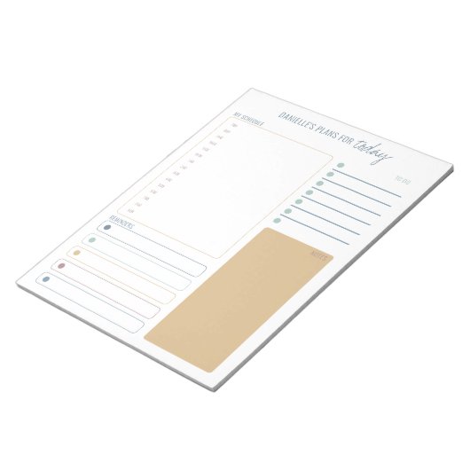毎日のプランナーモダンスケジュールのメモとTo Doリスト ノートパッド (アングル)