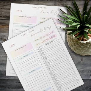 毎日のプランナーリストのミニマリスト ノートパッド