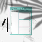 毎日のプランナーリマインダーを一覧表示するティール(緑がかった色) ノートパッド