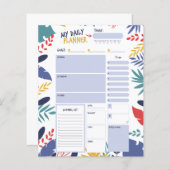 毎日のプランナー印刷可能、毎日の仕事リスト (正面/裏面)