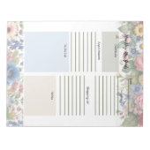 毎日のプランナー数々のカラーフローラ縁どのメモ帳 ノートパッド (正面)