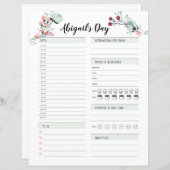 毎日のプランナー時間ブロック午前6時から午前12時 (正面/裏面)