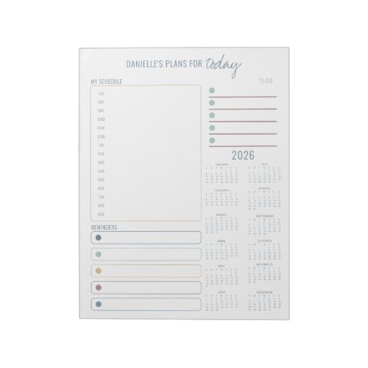 毎日のプランナー2026予定表のメモとタスク一覧 ノートパッド (回転)