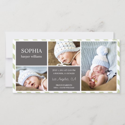 毎日のベビー | 出産発表 案内状 (正面)