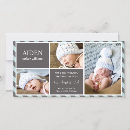 毎日のベビー | 出産発表 案内状 (正面)