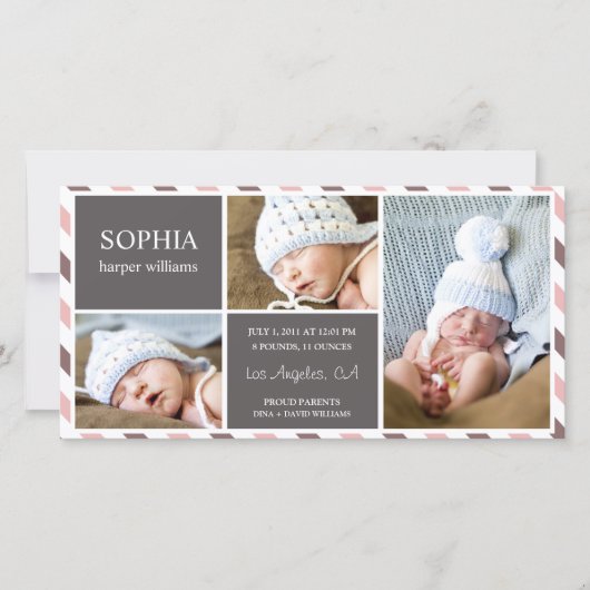 毎日のベビー | 出産発表 案内状 (正面)