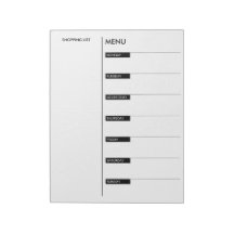 毎日のメニューとショッピング一覧メモ帳