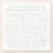 毎日のメンタルヘルスのリマインダー ガラスコースター (裏面)