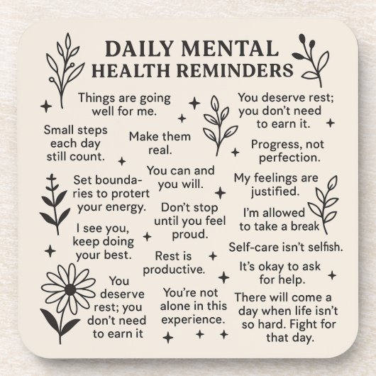 毎日のメンタルヘルスのリマインダー コースター (正面)