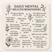 毎日のメンタルヘルスのリマインダー スクエアペーパーコースター (正面)