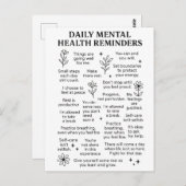 毎日のメンタルヘルスのリマインダー ポストカード (正面/裏面)