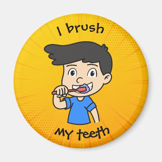 毎日のルーティ子供へン – 少年 マグネット (正面)