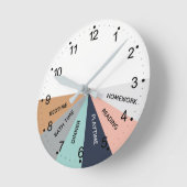 毎日の予定の色のラウンドクロック ラウンド壁時計 (傾斜)