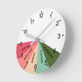 毎日の予定の色のラウンドクロック ラウンド壁時計 (傾斜)