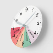 毎日の予定の色のラウンドクロック ラウンド壁時計 (傾斜)