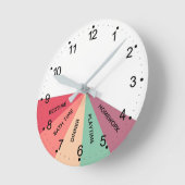 毎日の予定の色のラウンドクロック ラウンド壁時計 (傾斜)