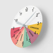 毎日の予定の色のラウンドクロック ラウンド壁時計 (傾斜)
