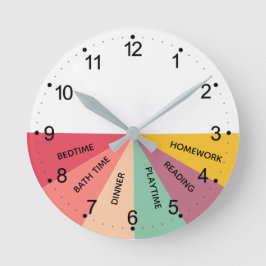 毎日の予定の色のラウンドクロック ラウンド壁時計