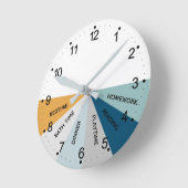 毎日の予定の色のラウンドクロック ラウンド壁時計 (傾斜)