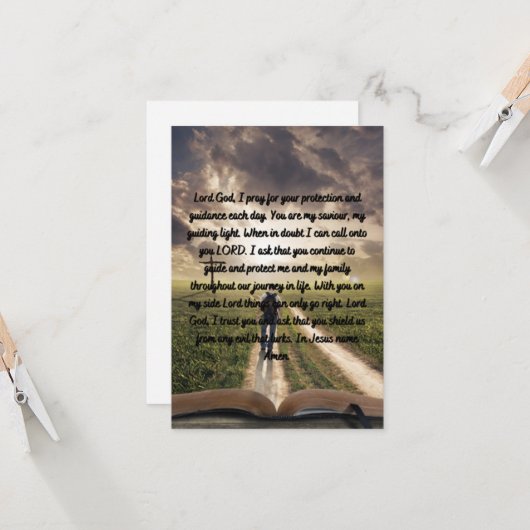 毎日の保護祈りの言葉引用文フラットグリーティングカード カード (正面/裏面インサイチュ)