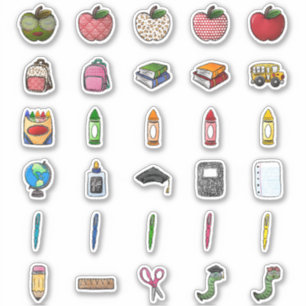 毎日の先生スクールをテーマにしたステッカー シール