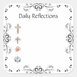 毎日の反射の箇条書き四角形のジャーナルプランナー スクエアシール