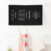 毎日の営業時間を開くロゴストアの看板 横断幕 (インサイチュ)