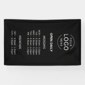 毎日の営業時間を開くロゴストアの看板 横断幕 (横)