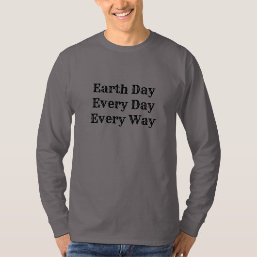 毎日の地球の日すべての方法メンズベーシック長 Tシャツ (正面)