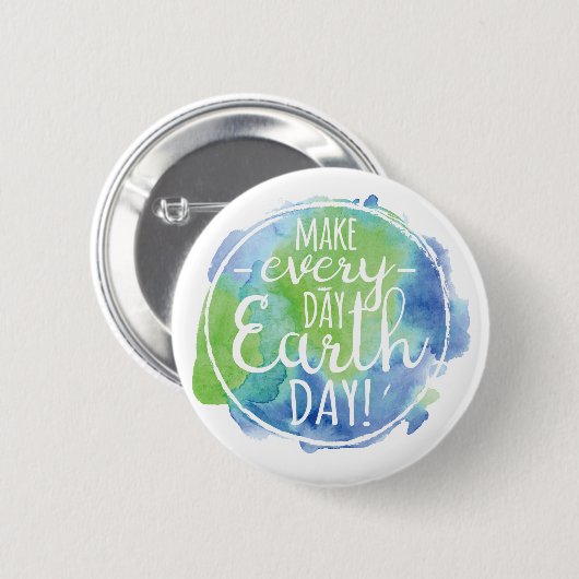 毎日の地球の日を作るボタン 缶バッジ (正面&裏面)