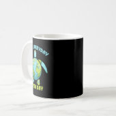 毎日の地球の日を地球の海の亀を救う コーヒーマグカップ (正面左)