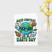 毎日の地球の日を環境愛の学生にする カード (黄色い花)