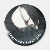 毎日の地球の日パフィン写真の角 マグネット (正面)