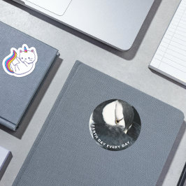 毎日の地球の日パフィン写真の角 ラウンドシール