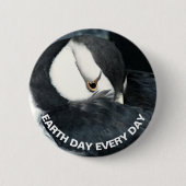 毎日の地球の日パフィン写真の角 缶バッジ (正面)